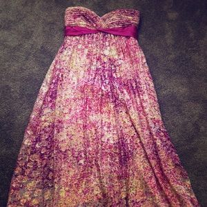 BCBG gown strapless pink and gold size 4
